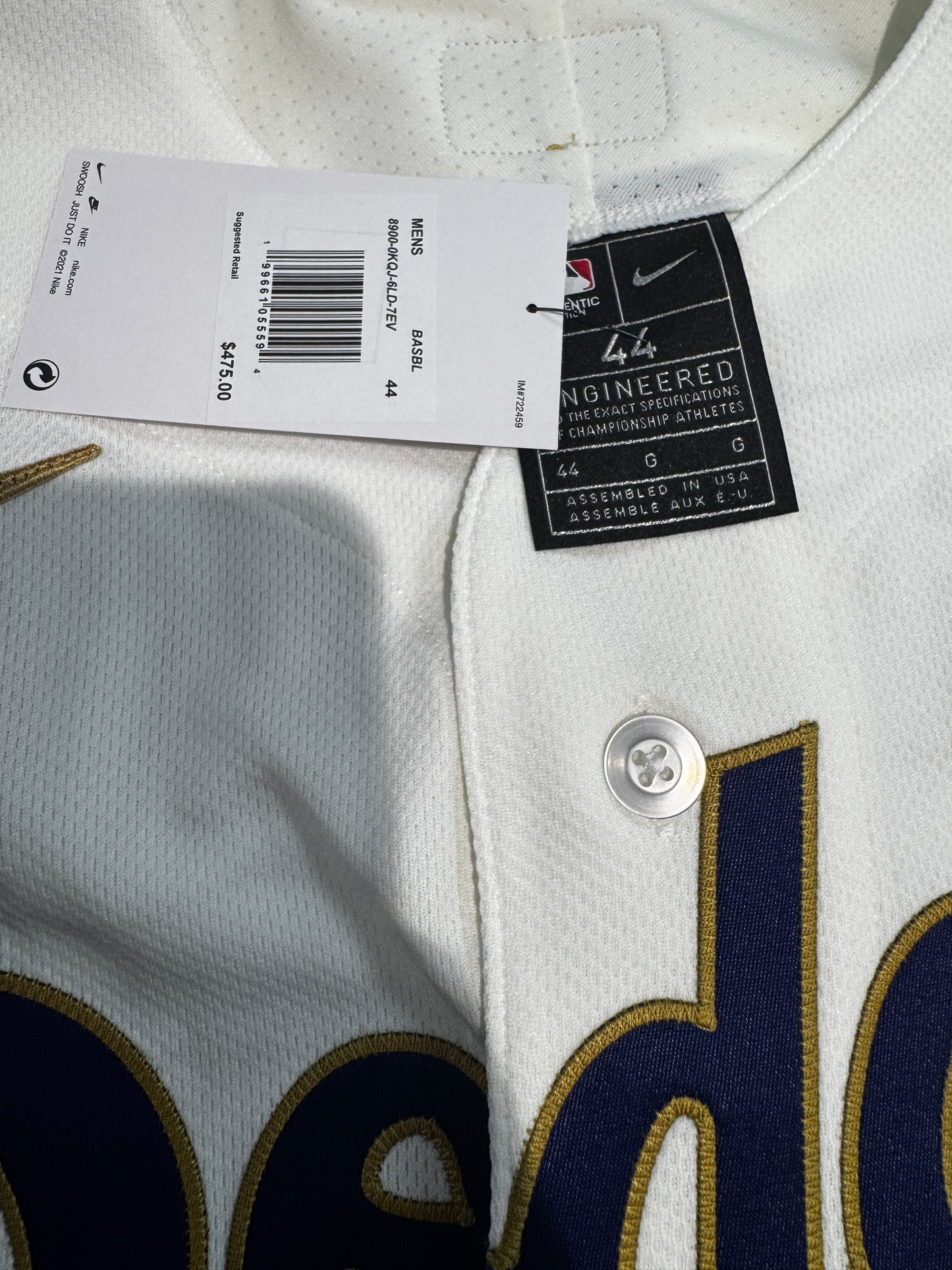 Shohei Ohtani Nike Elite Authentic Gold Jersey 2025 World Series Dodgers Size 44