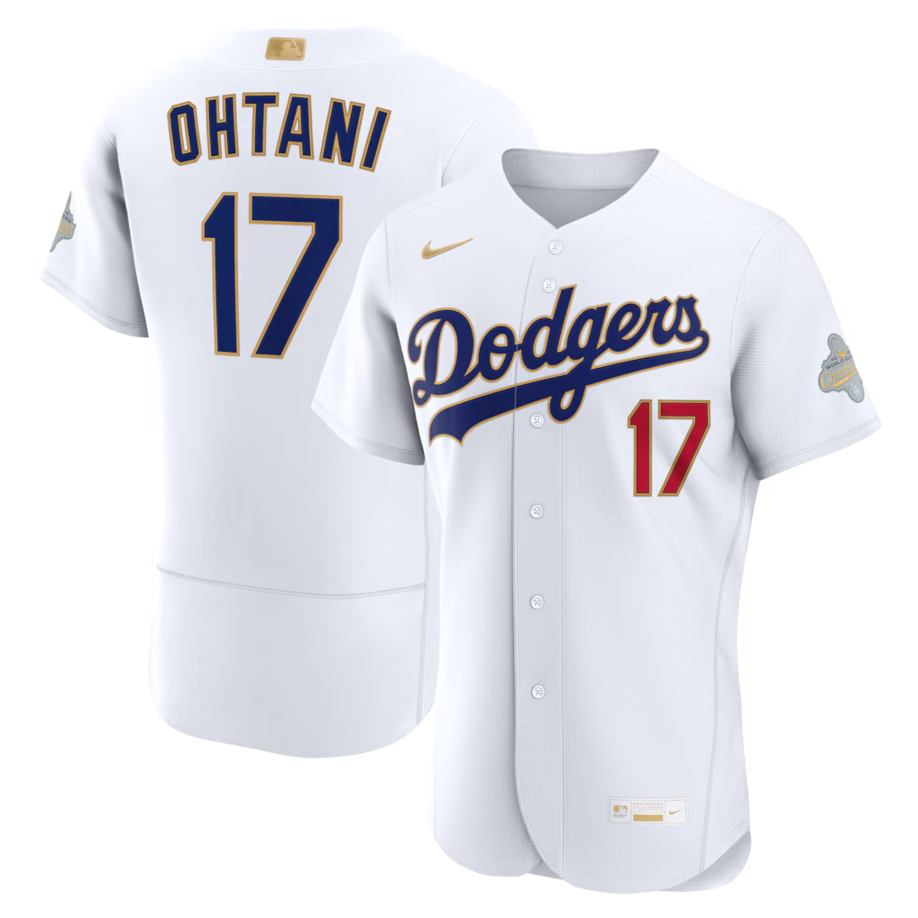 Shohei Ohtani Nike Elite Authentic Gold Jersey 2025 World Series Dodgers Size 44