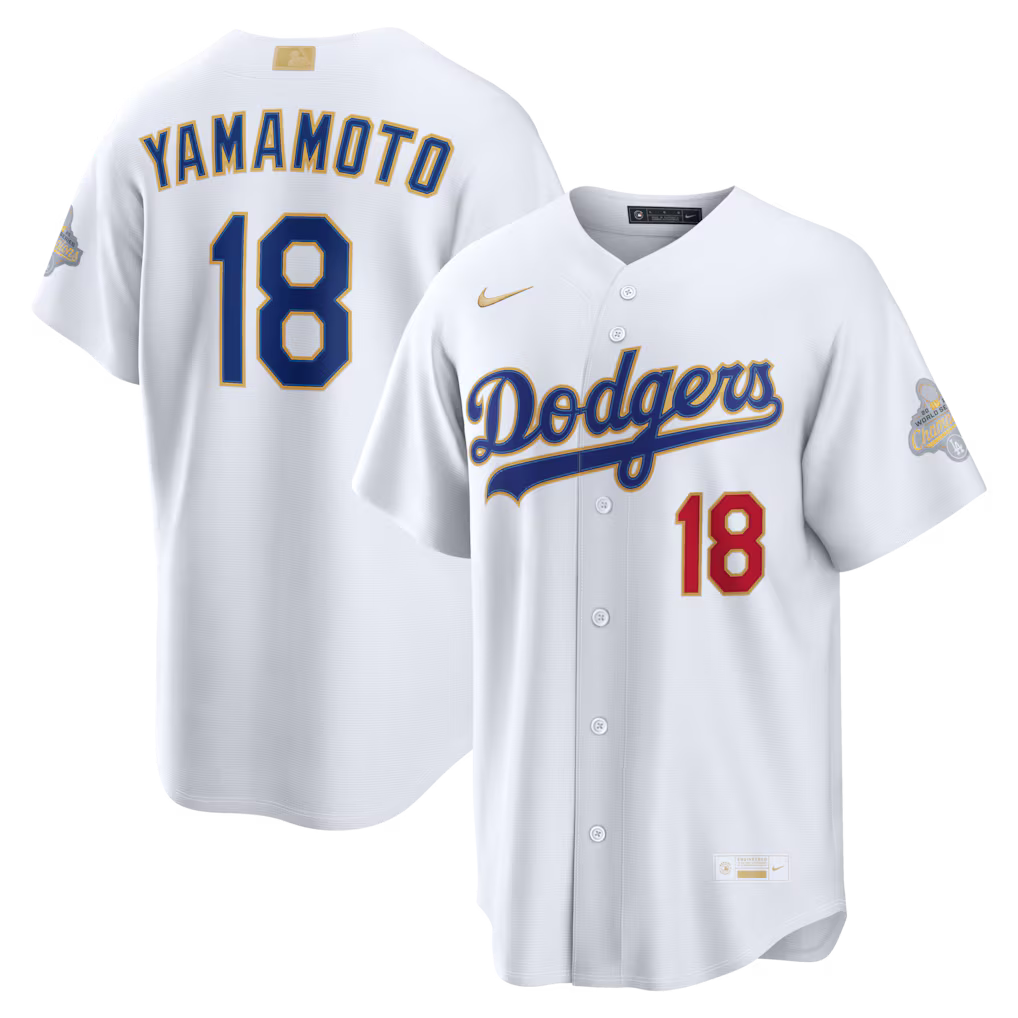 Nike Dodgers Yoshinobu Yamamoto 2026 Gold Collection Jersey