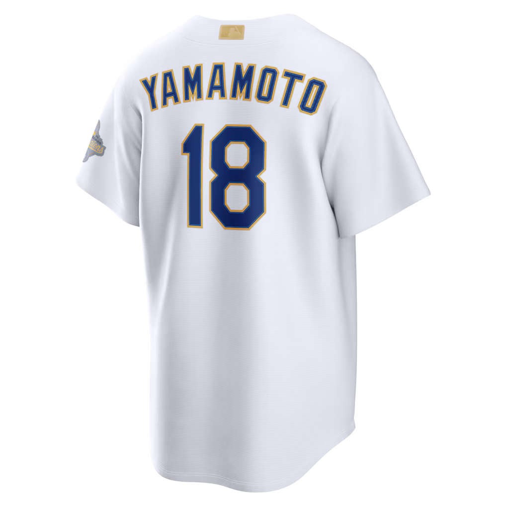 Nike Dodgers Yoshinobu Yamamoto 2026 Gold Collection Jersey